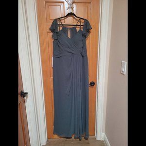 18A Pewter A-Line Bridesmaid Dress